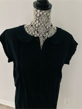 New Look 100% Cotton Peter Pan Collar Cap Sleeve Boho meets Country Vibe Dress